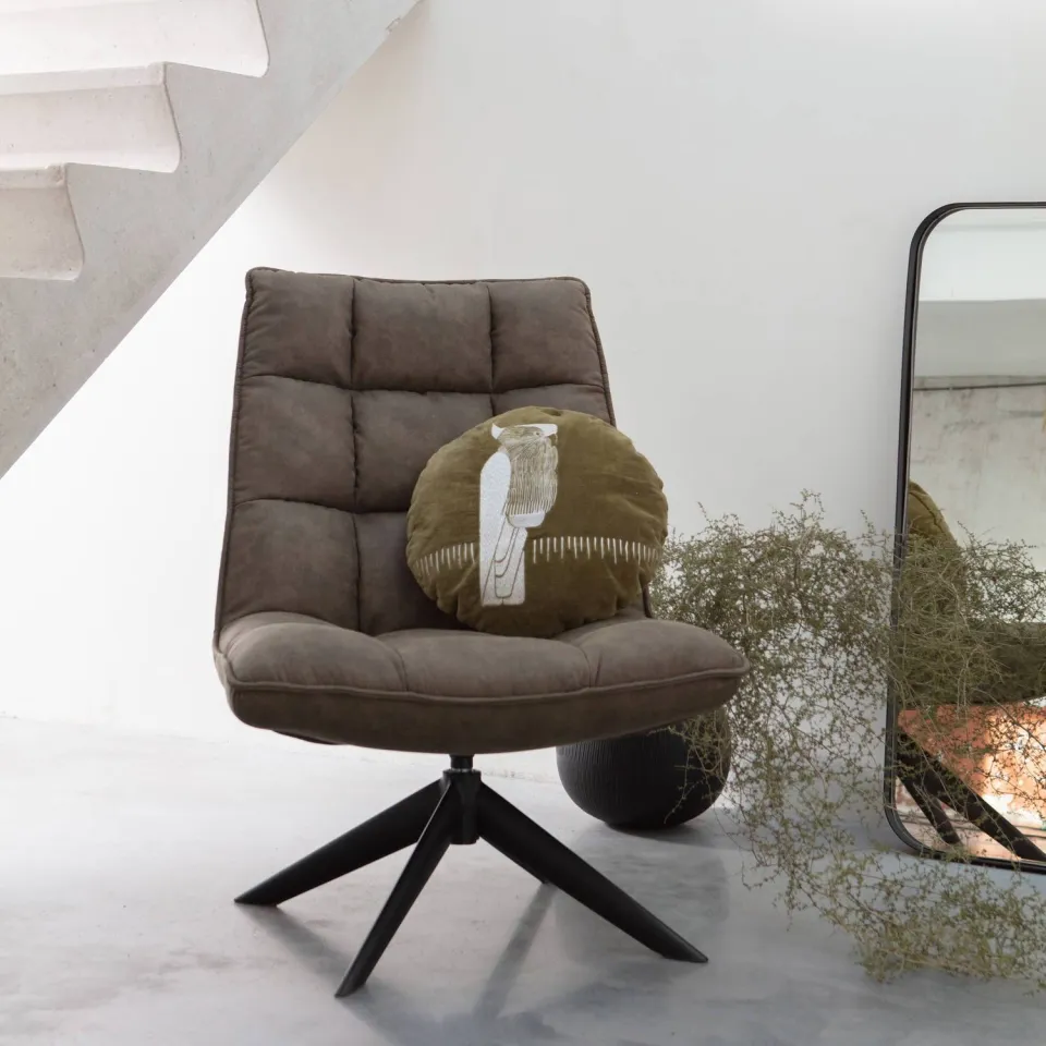 WOOOD Jouke Draaifauteuil - Polyester - Zand - 97x70x85, foto 5