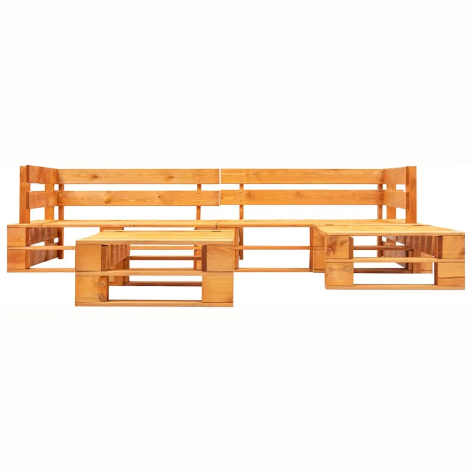 vidaXL 4-delige Loungeset pallet hout honingbruin