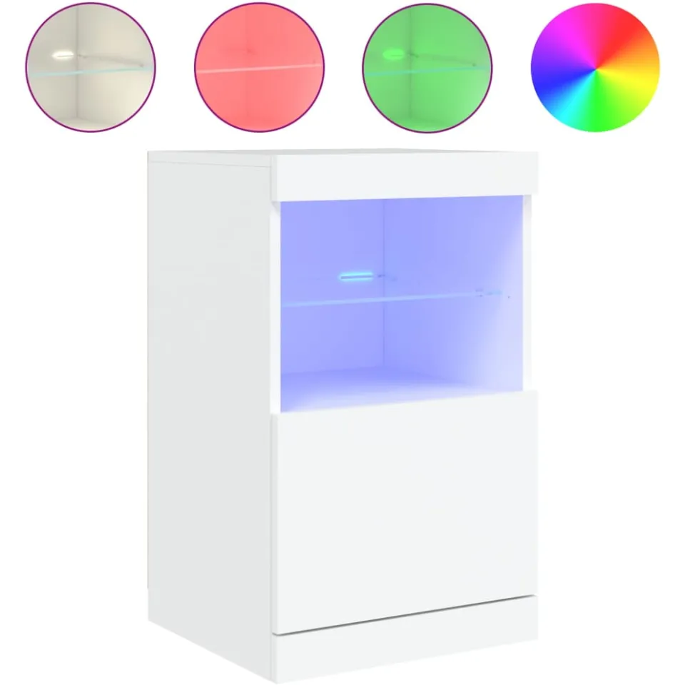 vidaXL Dressoir met LED-verlichting 41x37x67 cm wit, foto 4