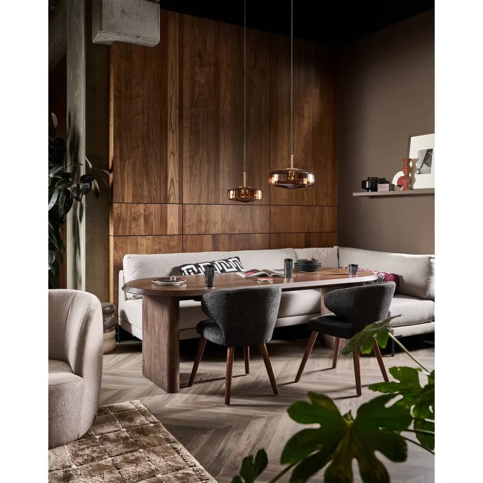 vtwonen Ellips Eetkamertafel - Mango Hout - 129 - 75x240x90 walnut, foto 2