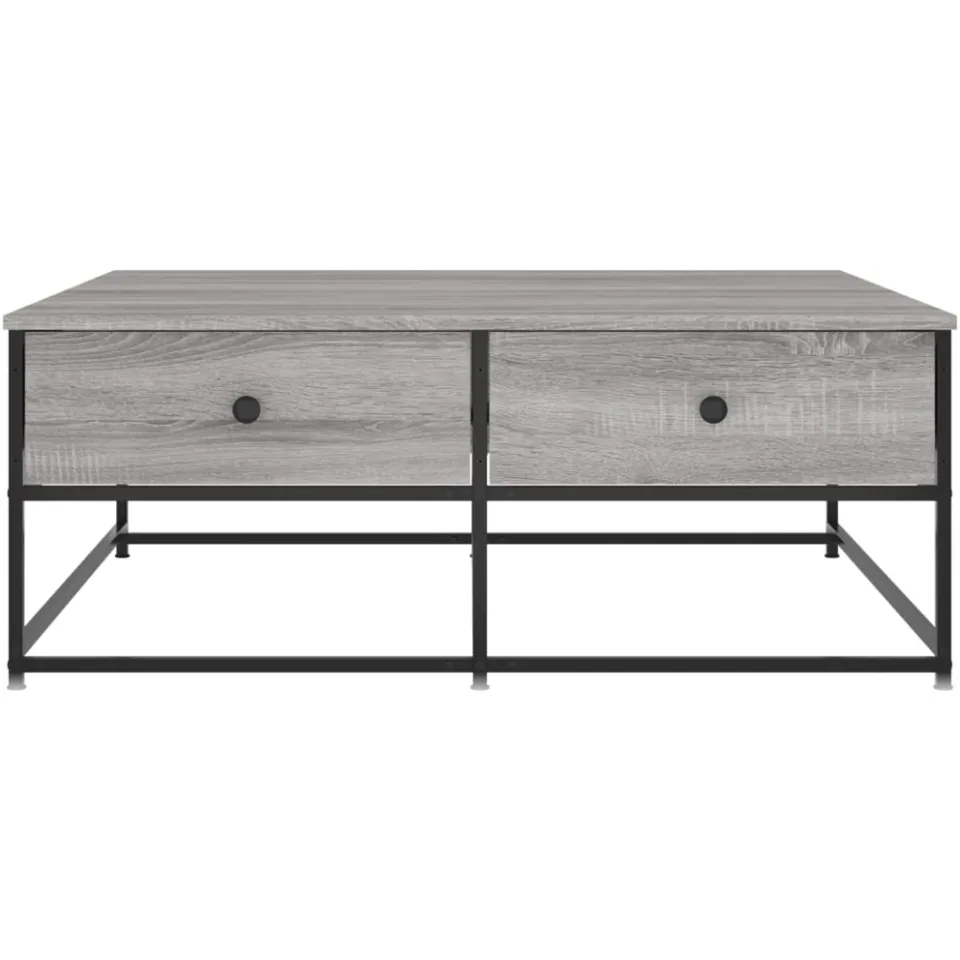 vidaXL Salontafel 100x99x40 cm bewerkt hout grijs sonoma, foto 4