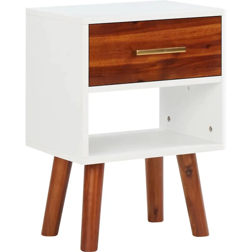 vidaXL Nachtkastjes 2 st 40x30x57 cm massief acaciahout Bruin
