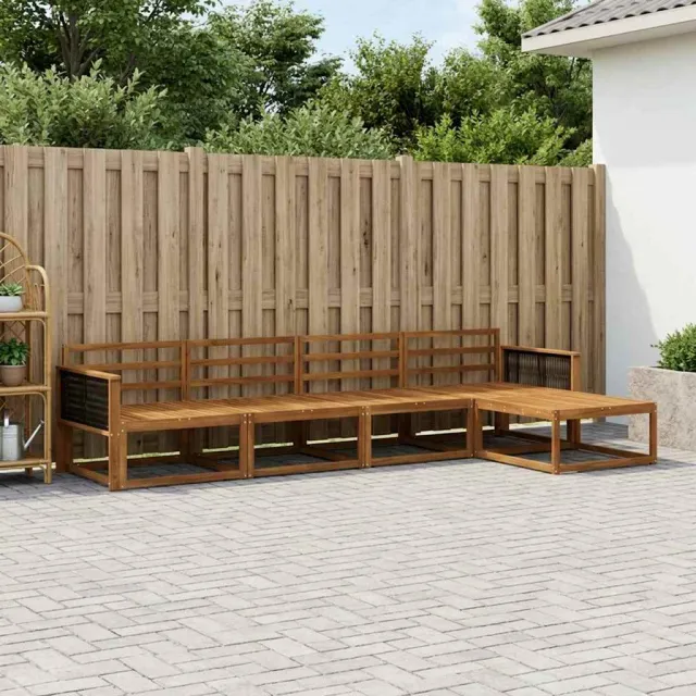 vidaXL Buiten bankenset 5 st 5-zits Naturel Massief Acaciahout Bruin