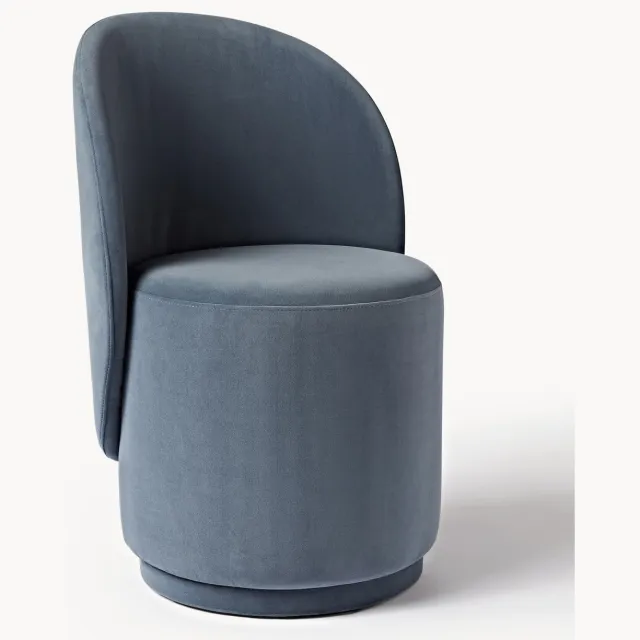 Westwing Collection Fluwelen stoel Zeyno Blauw
