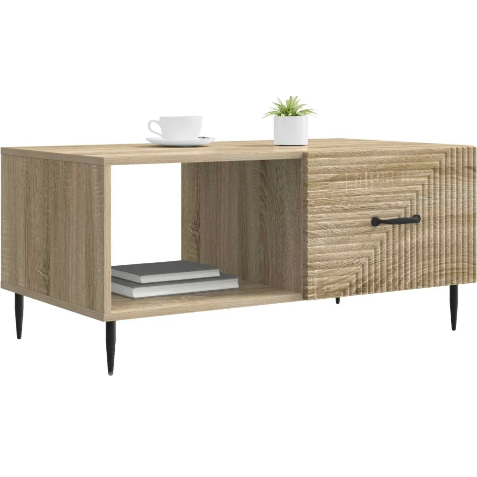 vidaXL Salontafel Sonoma Eiken 90 x 50 x 40 cm Bewerkt hout Bruin