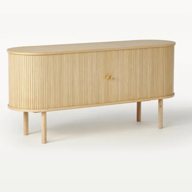 Westwing Collection Dressoir Calary met gefluteerde voorkant Beige