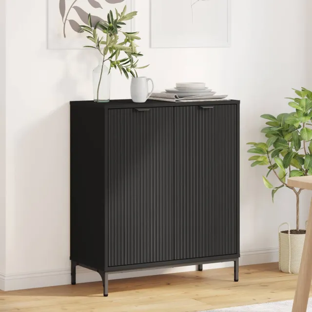 vidaXL Dressoir Zwart 69,5 x 33 x 82 cm Bewerkt hout