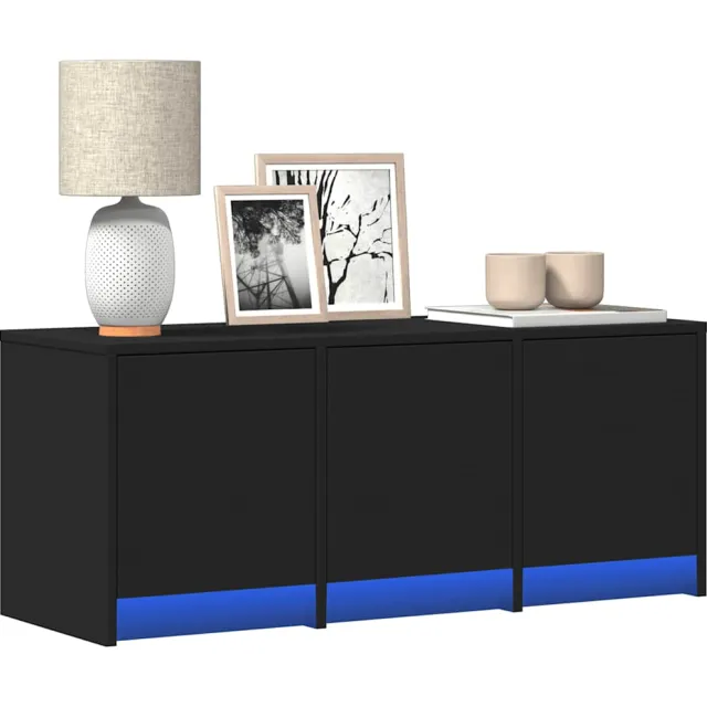 vidaXL Tv-meubel met LED 97x34x40 cm bewerkt hout zwart