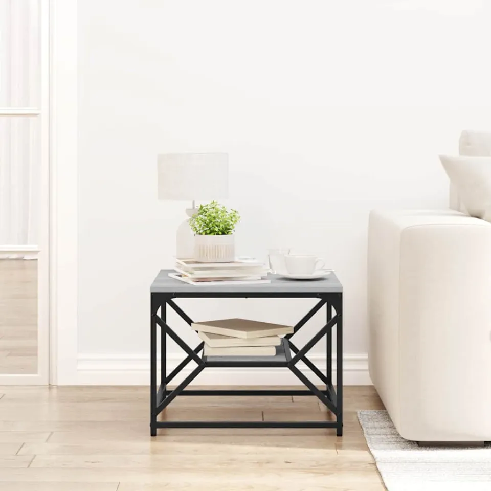 vidaXL Salontafel Grijs Sonoma 51 x 50 x 40 cm, foto 4