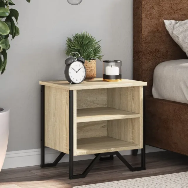 vidaXL Nachtkastjes 2 st 40x30x40 cm bewerkt hout sonoma eikenkleurig, foto 2