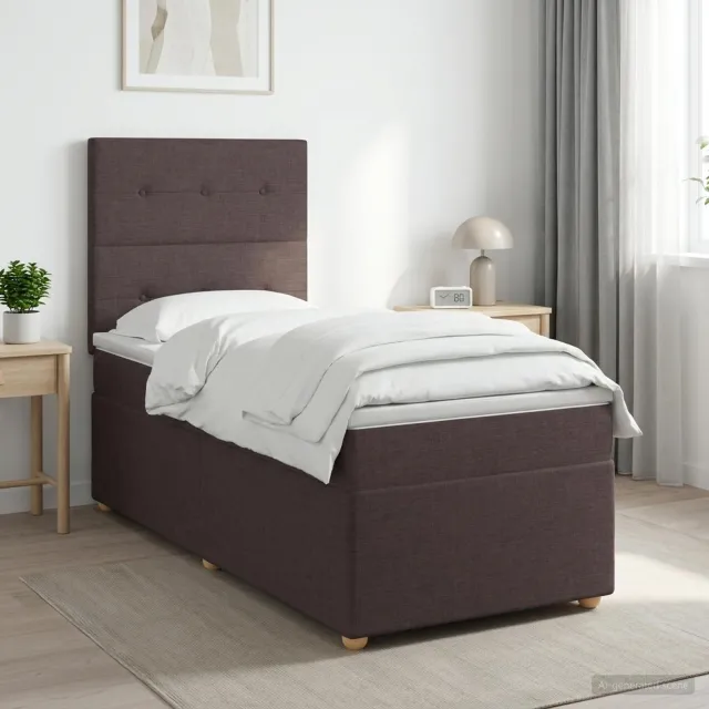vidaXL Boxspringbed met matras Donkerbruin 80 x 200 cm Stof