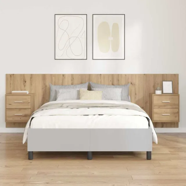 vidaXL Hoofdbord Met Kast 3 st Artisan Eiken Bewerkt hout Bruin