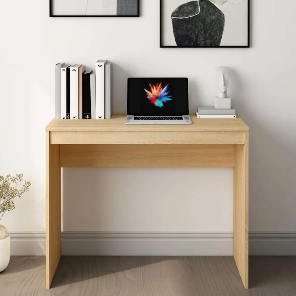 vidaXL Bureau 90x40x72 cm bewerkt hout sonoma eikenkleurig, foto 3