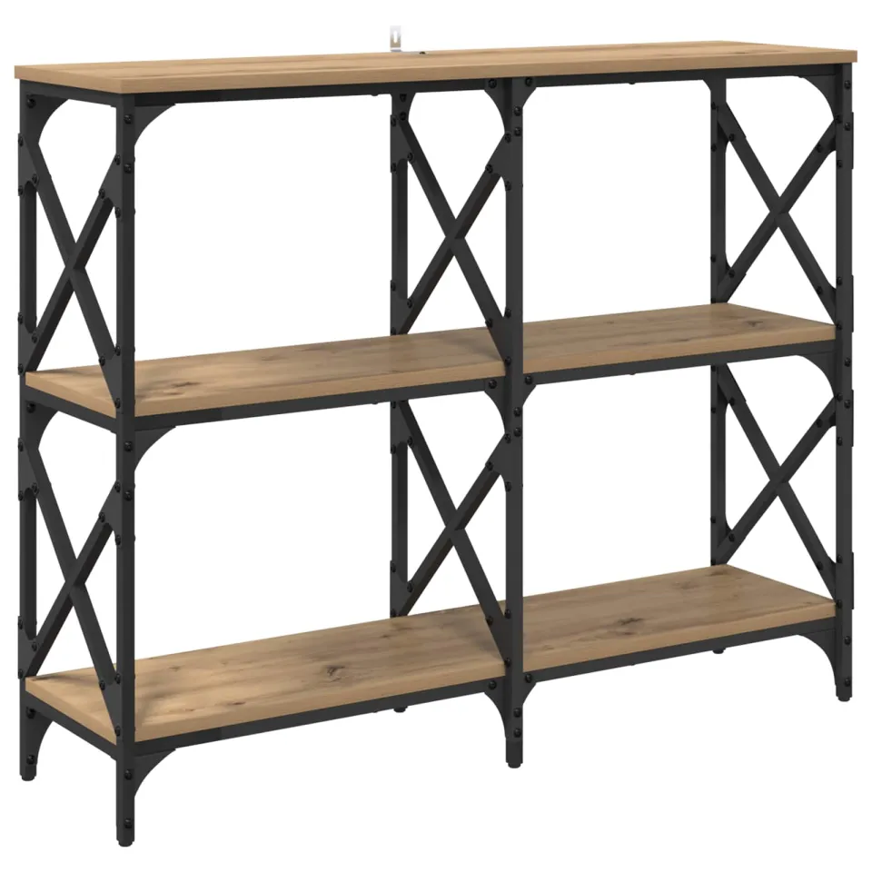 vidaXL Wandtafel Artisan Eiken 100 x 28 x 80,5 cm Bewerkt hout Bruin