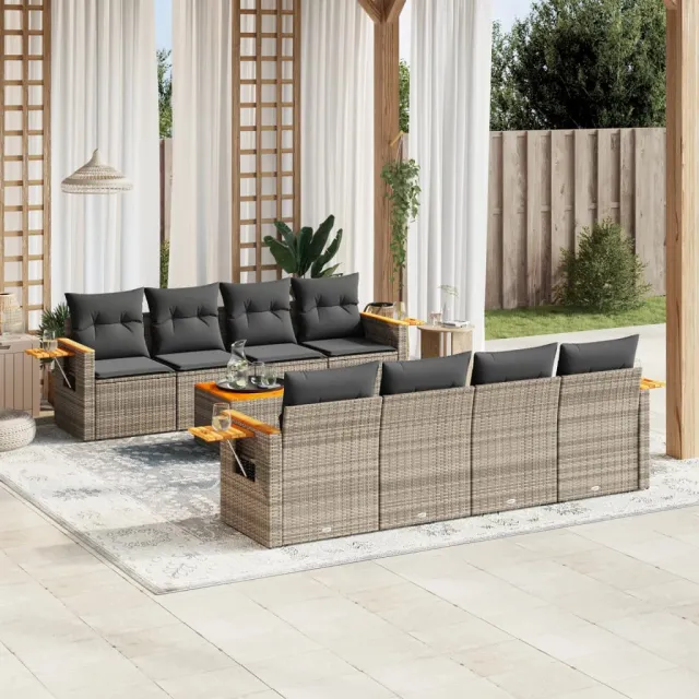 vidaXL Patio Sofa Set 9-zits Grey, foto 2