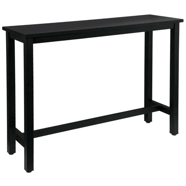 Klarven Bartafel Bartafel Zwart - Bartafel Keuken - Bartafel Set - Bar Table - Metalen frame, slijtvast MDF blad, antikras rubberen poten - Veelzijdig als keukentafel of partytafel - Rechthoekig b140xd40xh100cm