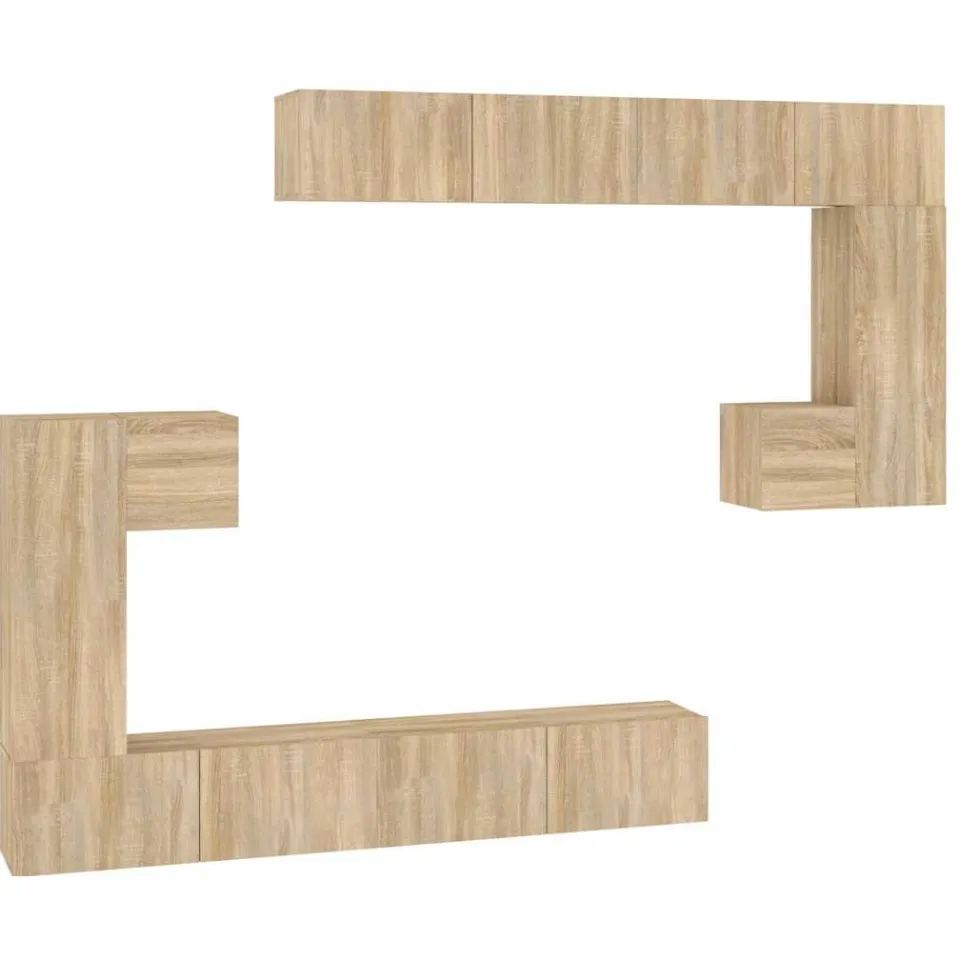 vidaXL Tv-wandmeubel bewerkt hout sonoma eikenkleurig Bruin