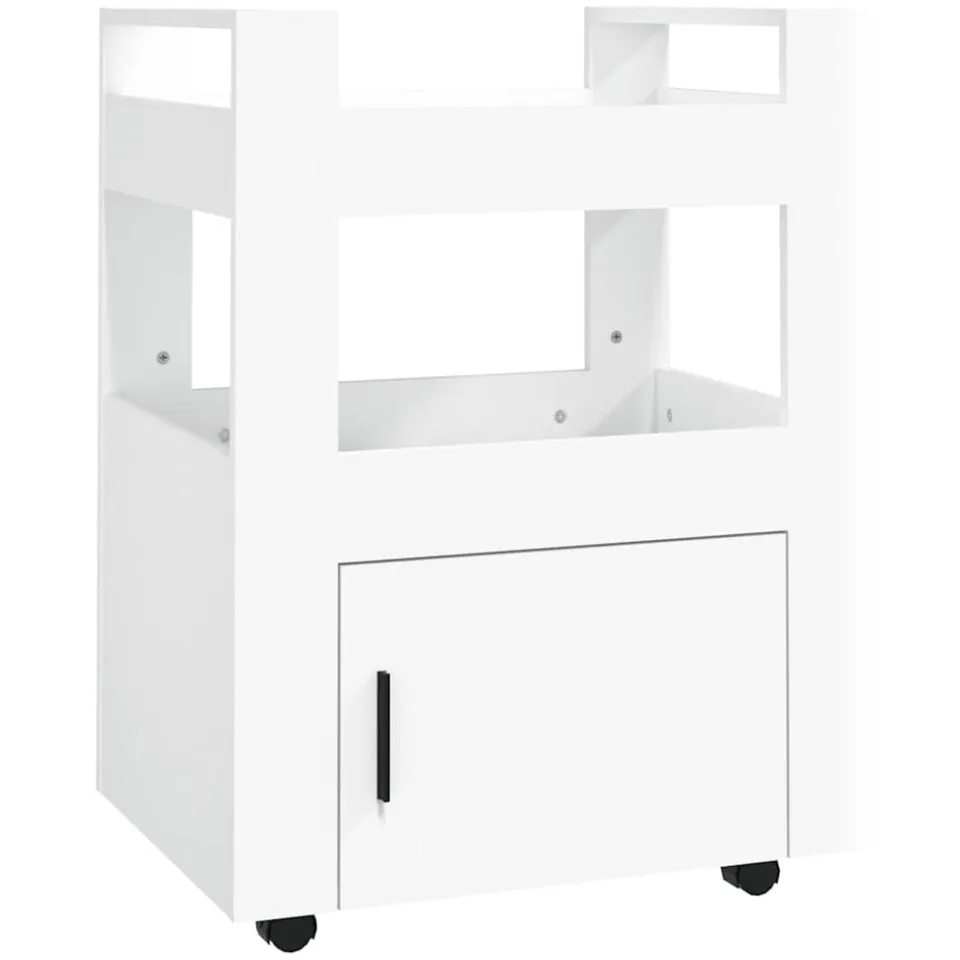 vidaXL Keukentrolley 60x45x80 cm bewerkt hout wit
