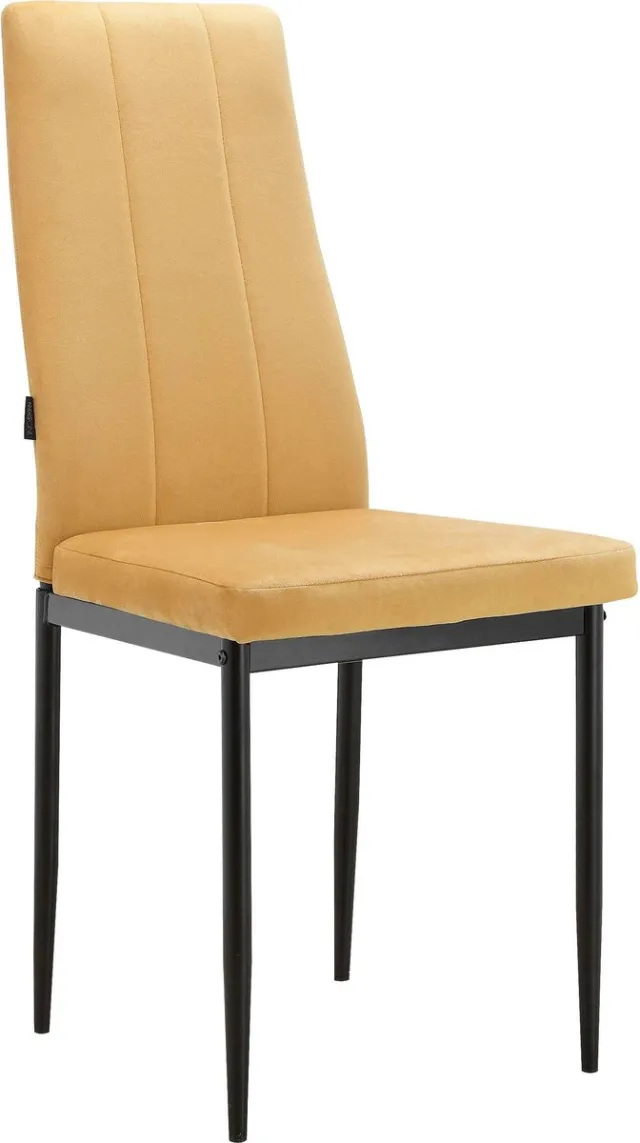 Notio Living Kelly-Eetkamerstoel - Mosterd Fluweel Geel