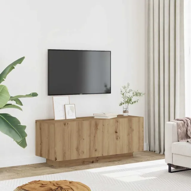 vidaXL Tv-meubel 100x35x40 cm bewerkt hout artisanaal eikenkleurig Bruin