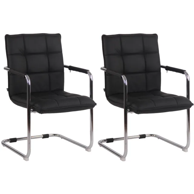 Luxe Comfort Stoel - Set van 2 - Met armleuningen - Zwart