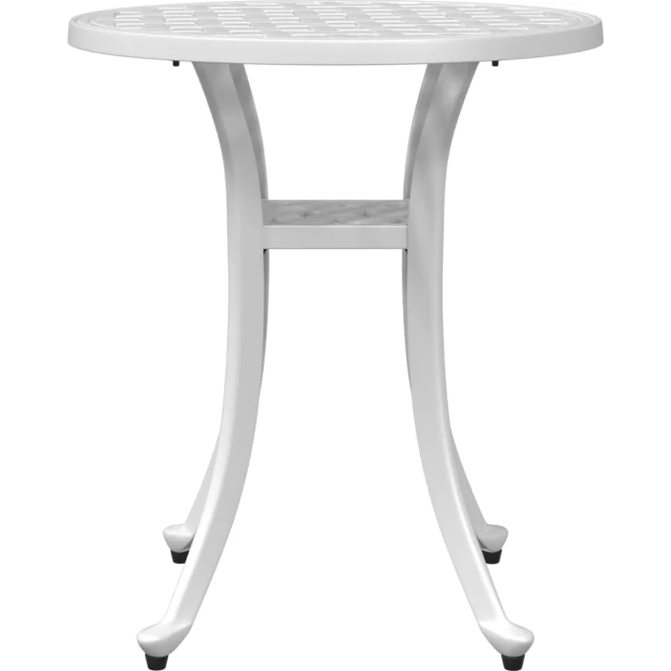 vidaXL Tuintafel Ø 48x53 cm gietaluminium wit, foto 4
