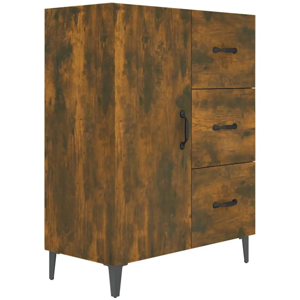 vidaXL Dressoir 69,5x34x90 cm bewerkt hout gerookt eikenkleurig