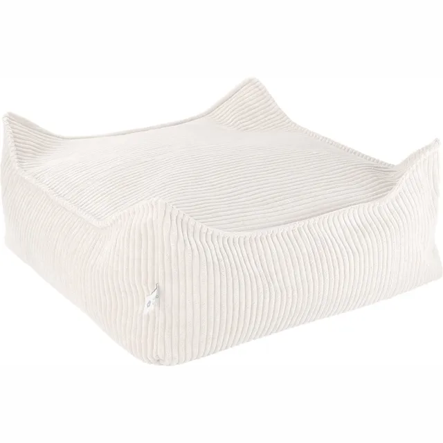 Wigiwama Corduroy Square Ottoman / Poef - 80x70x50cm - Marshmallow Wit