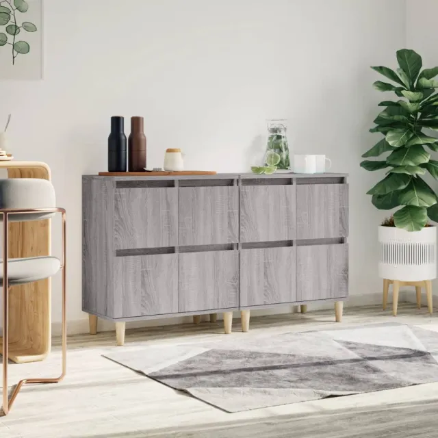 vidaXL Dressoirs 2 st 60x35x70 cm bewerkt hout grijs sonoma eikenkleur, foto 2