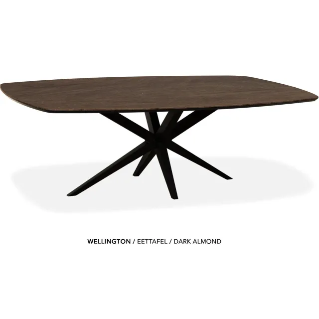 Maxfurn Deens ovale eettafel 250x128cm met verjongde rand | Zeer krasvast | Kleur: Dark almond