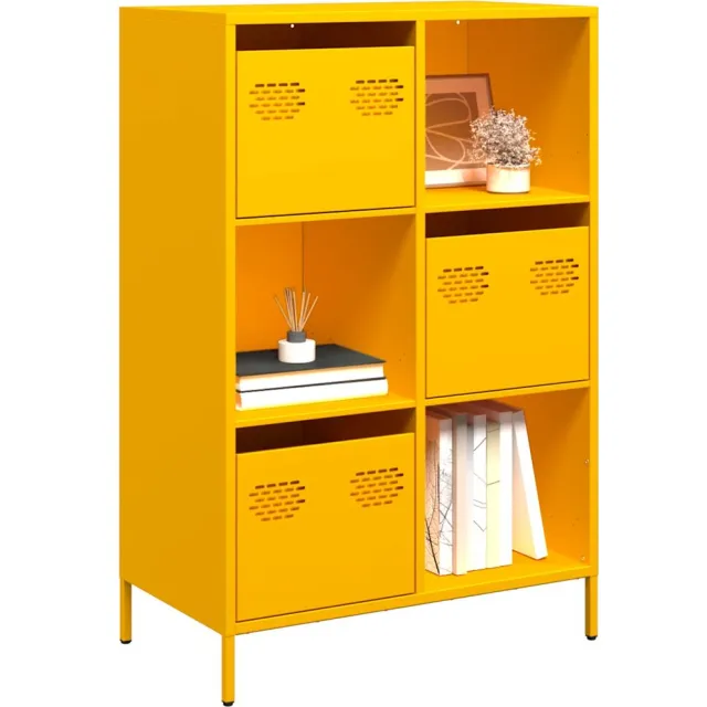 vidaXL Hoge kast 68x39x103,5 cm staal mosterdgeel