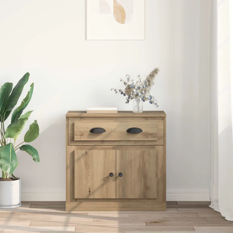 vidaXL Highboard Artisan Eiken 70 x 35,5 x 67,5 cm Bewerkt hout, foto 4