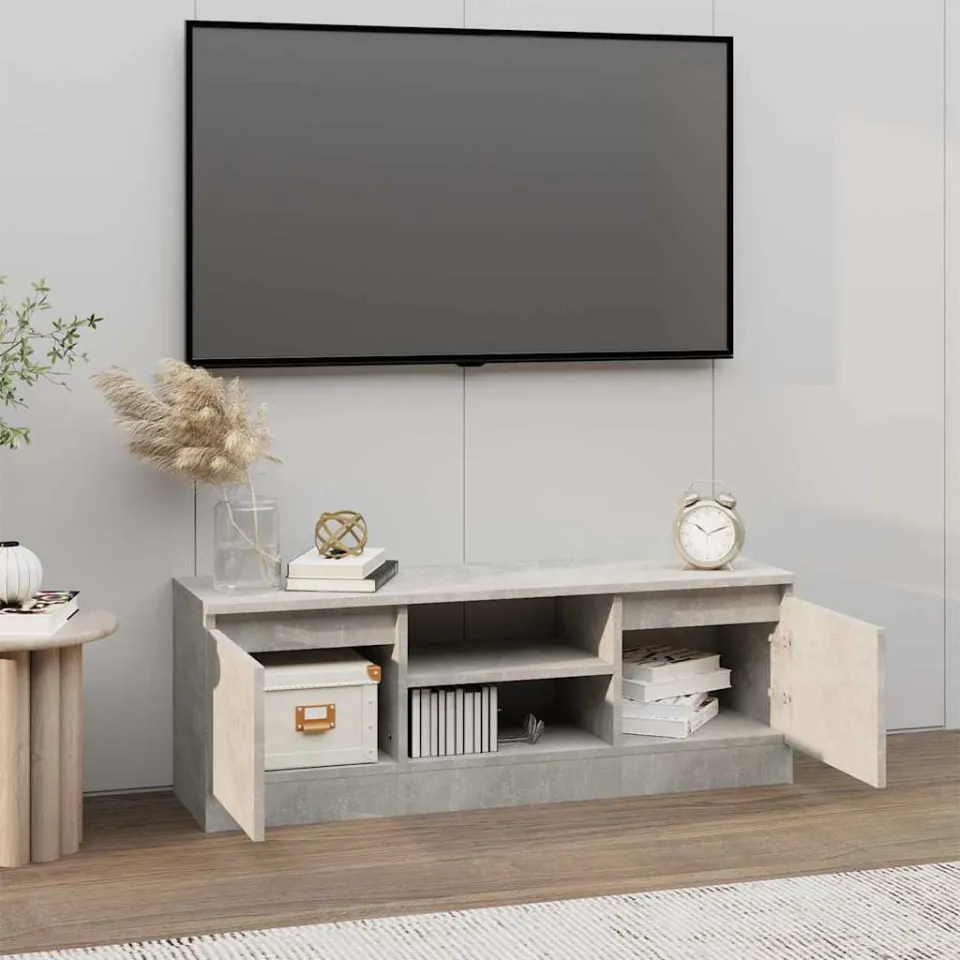 vidaXL Tv-meubel met deur 102x30x36 cm betongrijs grijs, foto 2