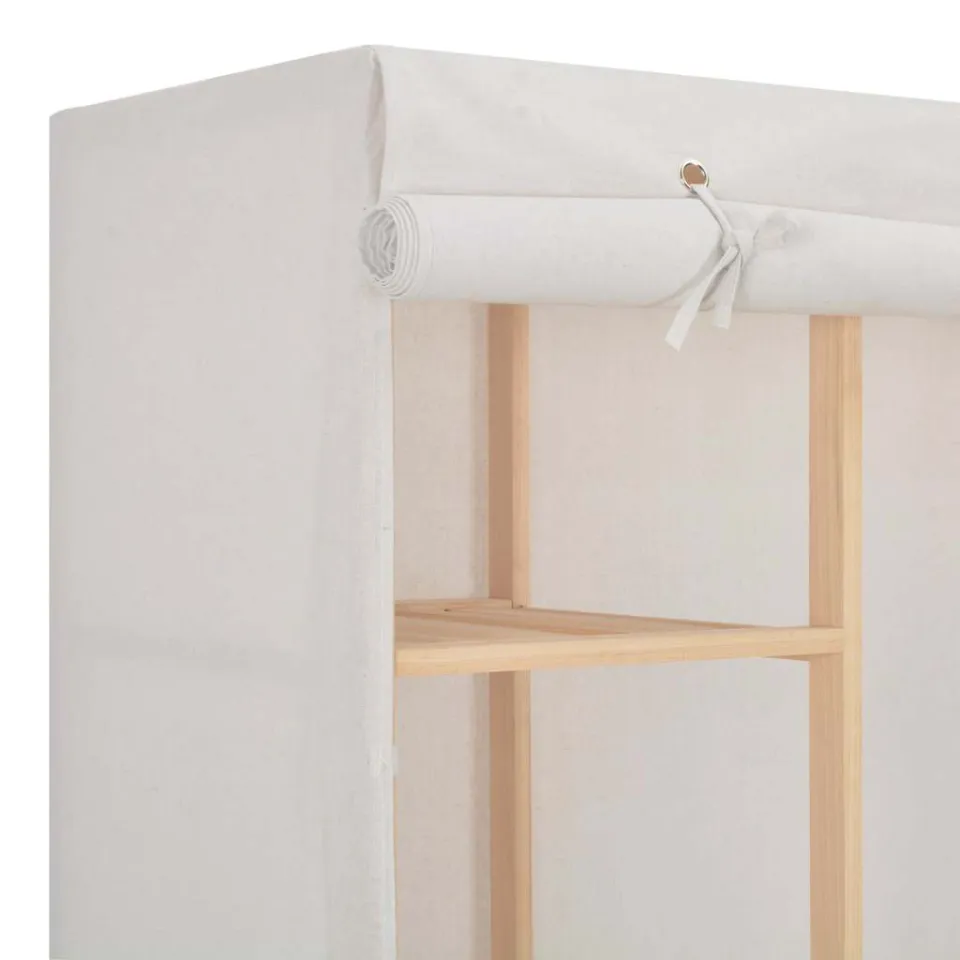 vidaXL Kledingkast 135x40x170 cm stof wit, foto 4