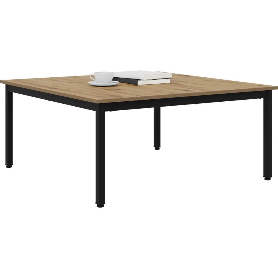vidaXL Salontafel Artisanaal eiken 100 x 100 x 45 cm Bewerkt hout