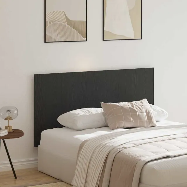 vidaXL Bed Hoofdbord Zwart Eiken Bewerkt hout