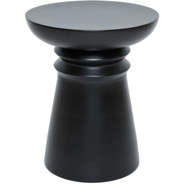 Atmosphera Jaya IJzeren bijzettafel Ø38xH43cm - Zwart
