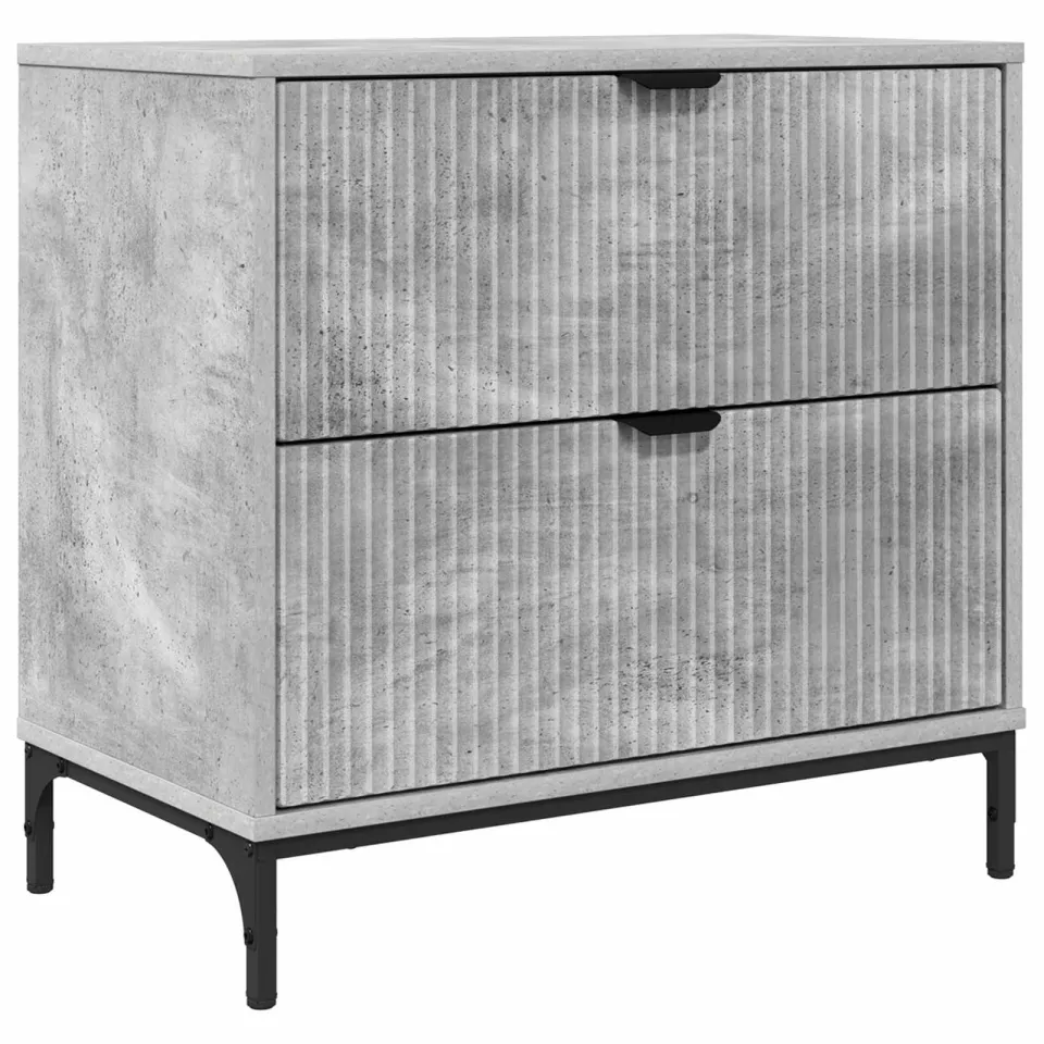 vidaXL Nachtkastje Betongrijs 63.5 x 36 x 61 cm Bewerkt hout grijs, foto 3