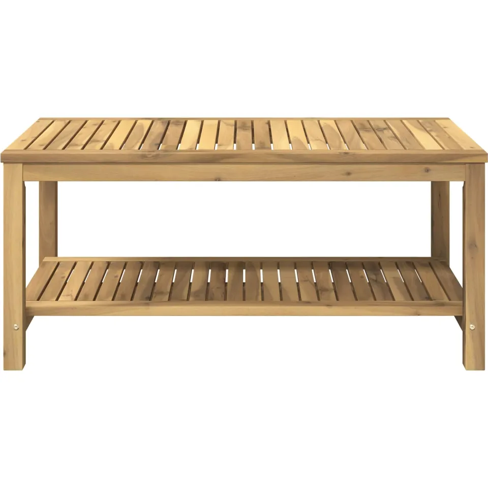 vidaXL Salontafel Witgewassen 100,5 x 49 x 45 cm Massief Acaciahout, foto 3
