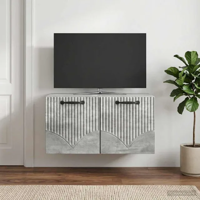 vidaXL Wandbeugel TV-kast Betongrijs 59,5 x 41 x 30 cm Bewerkt hout