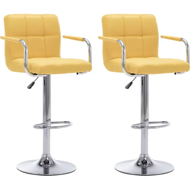 vidaXL Barstoelen 2 st stof geel
