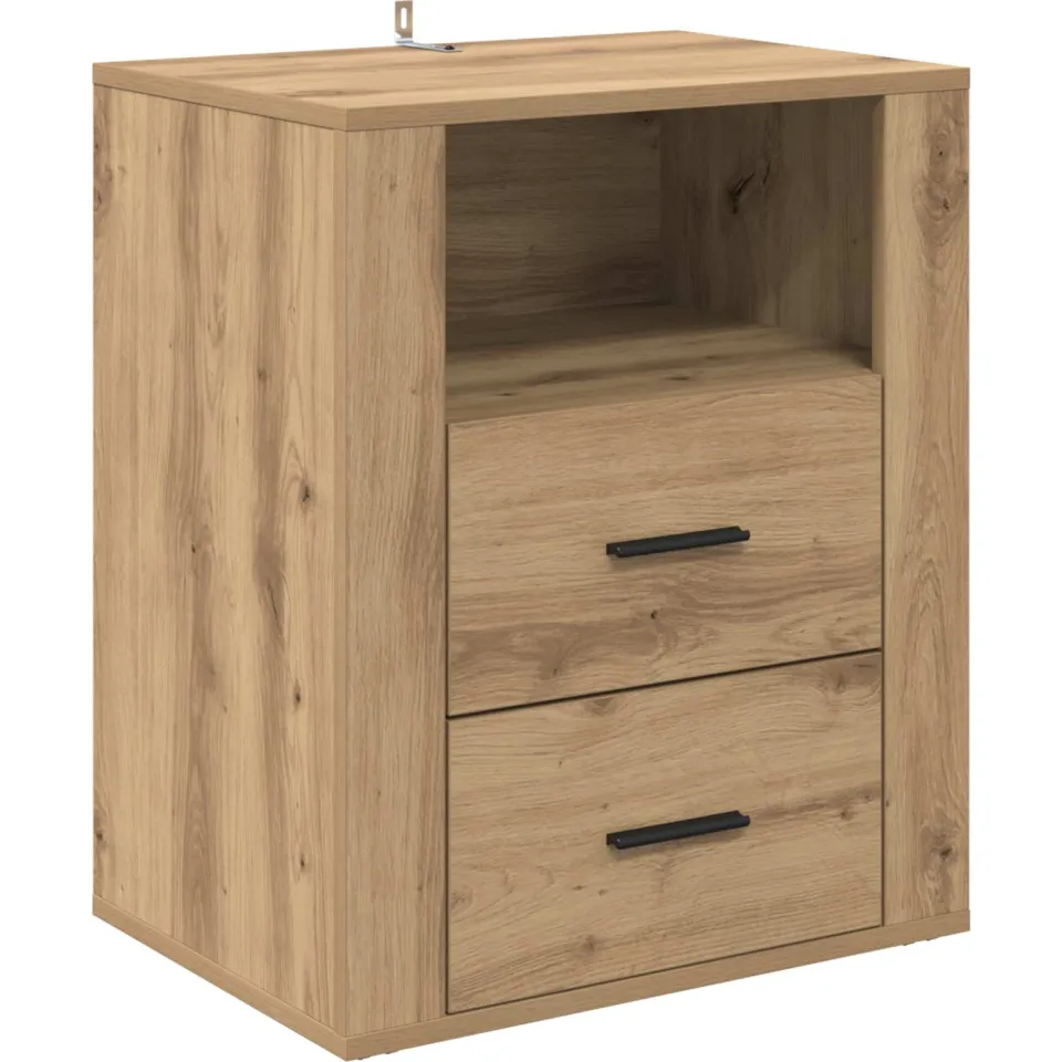 vidaXL Nachtkastje Artisan Eiken 35 x 50 x 60 cm Bewerkt hout, foto 3