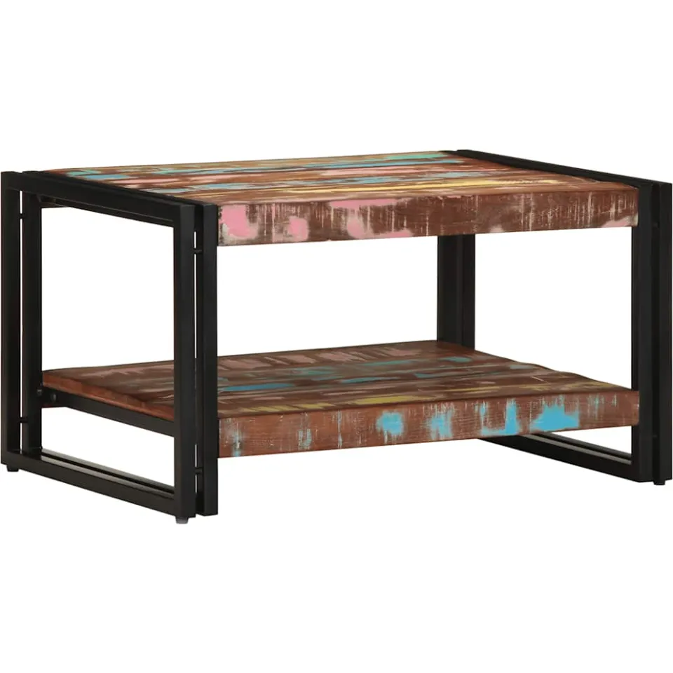 vidaXL Salontafel 70x50x38 cm massief gerecycled hout meerkleurig