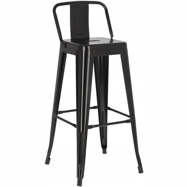 Design, Hoker Paris Back 75cm Z Czarnym Oparciem - Styl Industrialny Zwart