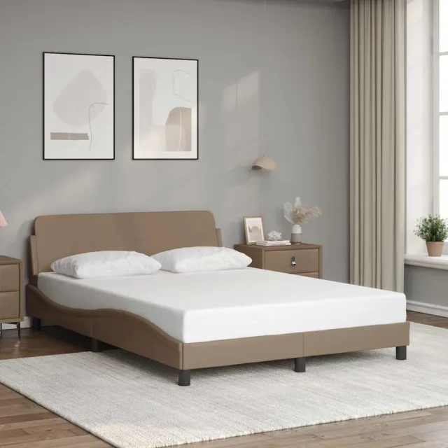 vidaXL Bedframe "Dover" kunstleer cappuccinokleurig 120x200 cm Bruin