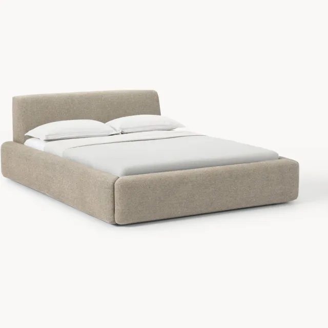 Westwing Collection Gestoffeerd bed Melva Taupe
