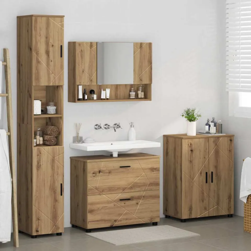 vidaXL Badkamermeubelset 4 st Artisan Eiken 35 x 30 x 192 cm, foto 4