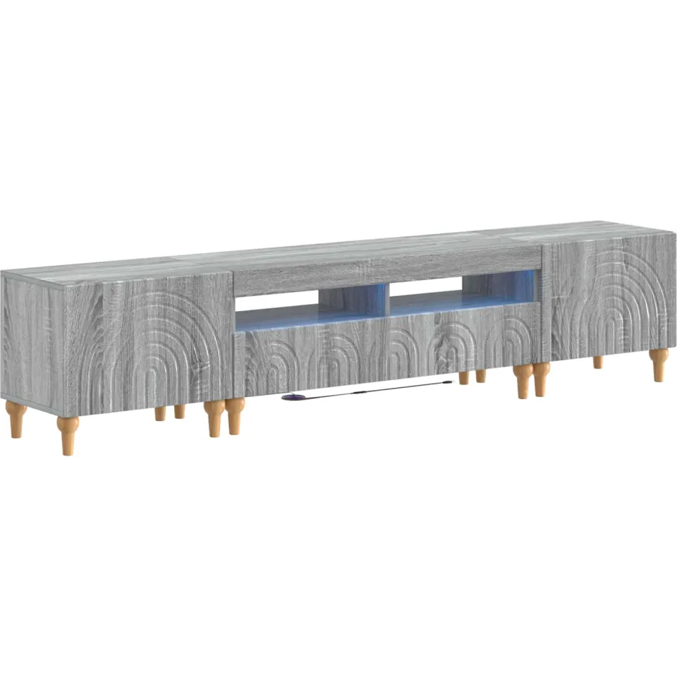 vidaXL 3-delige LED TV-kast Grijs Sonoma Bewerkt hout