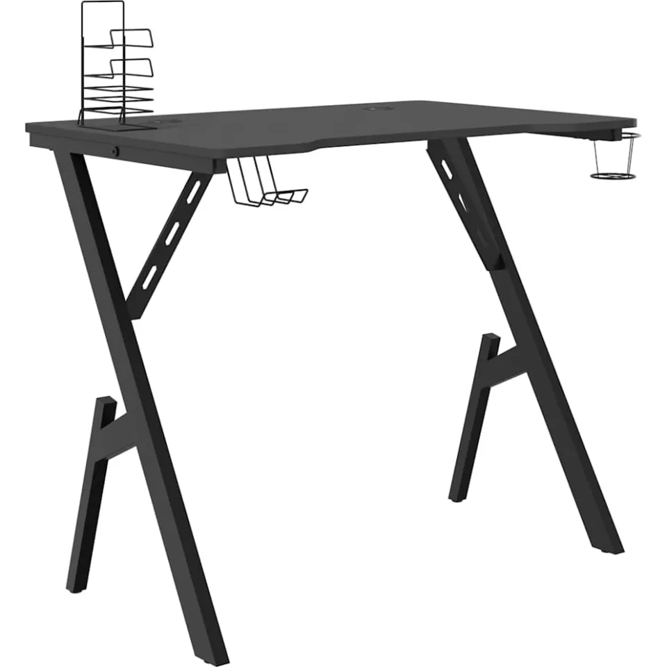 vidaXL Gamingbureau met Y-vormige poten 90x60x75 cm zwart, foto 3