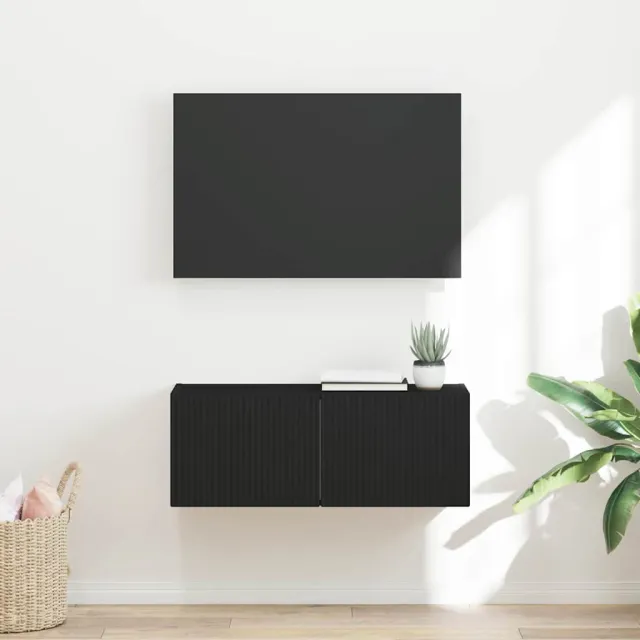 vidaXL TV Wandkast 78,5 x 30 x 29,5 cm Zwart Bewerkt hout, foto 2